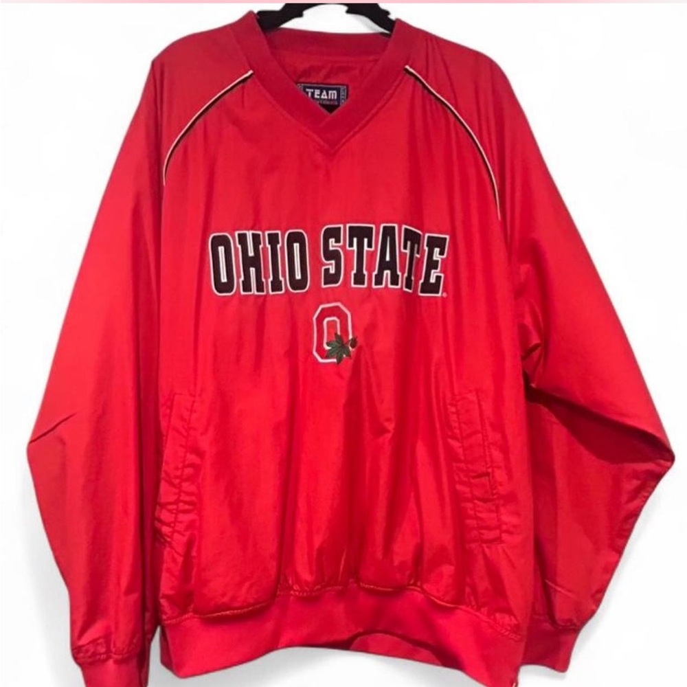 Vintage Ohio State Buckeyes Red Windbreaker Pullover | Large